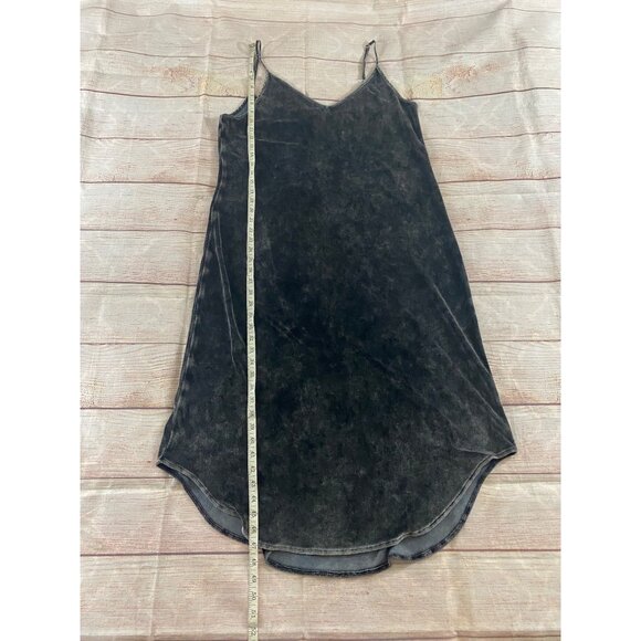 Cloth & Stone Women's Grey Crushed Velvet Slip Dress - Large - Picture 4 of 13